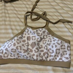 Pink lily halter swim top size medium